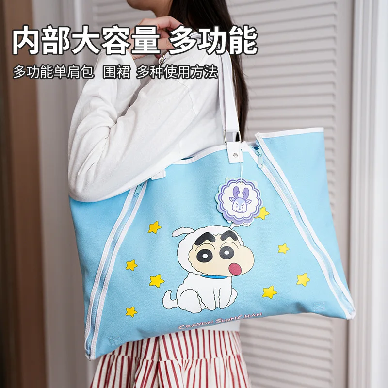 Crayon Shin Chan Canvas Bag One-shoulder Woman Multi-function Cute Large Capacity Tote Bag Commuter Bag for Work
