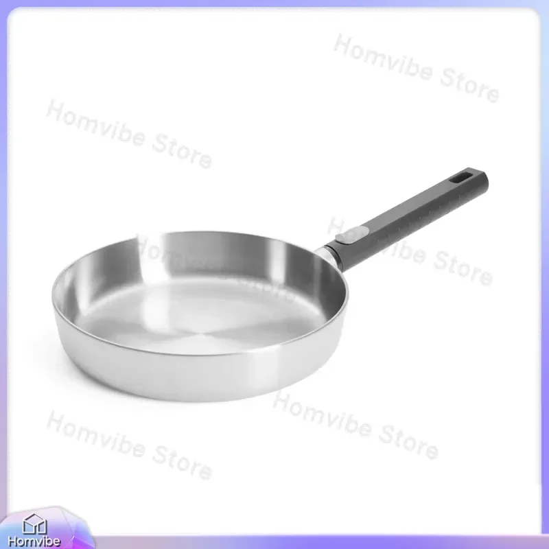 Stainless Steel Frying Pan 24 cm Non Stick Flat Bottom Cookware for Induction Gas Stove Kitchen Utensil Healthy