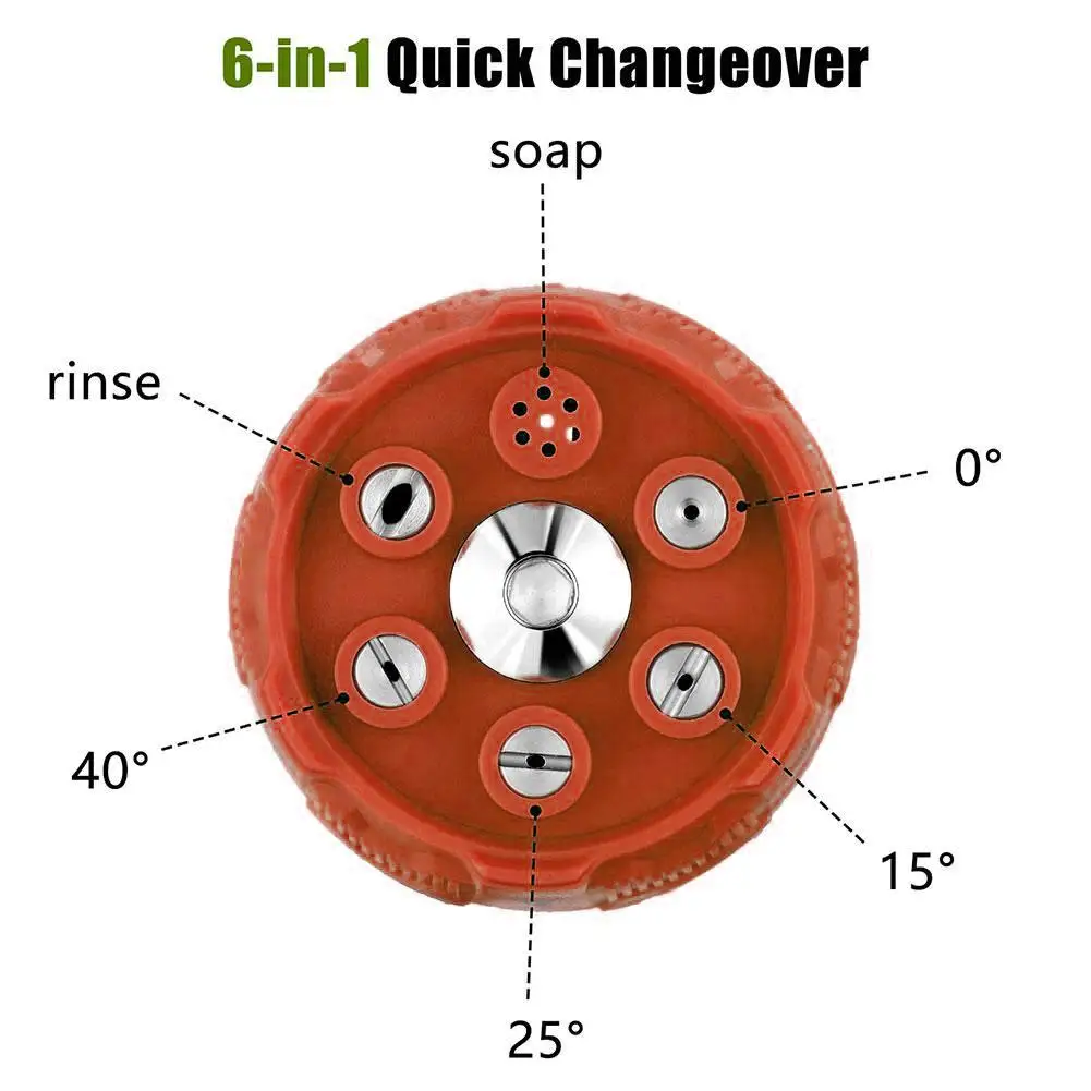 Buse de pulvérisation universelle pour nettoyeur haute pression 4000psi, 15 rotations, résistante, 40, 25, 0, cheville, jardin, Regina Books, arrosage, T Y3k6