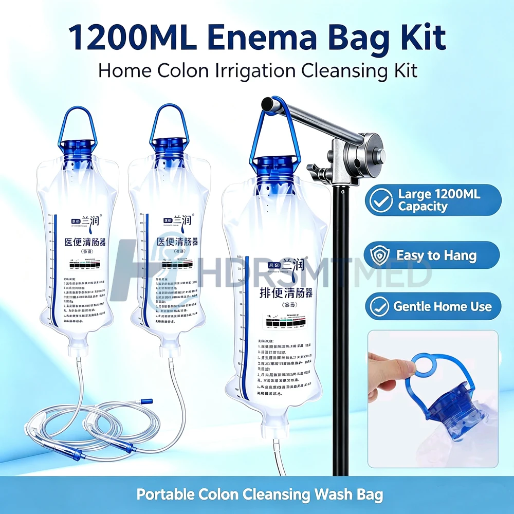 1-10PCS 1200ML Enema Spa Bowel Detoxification Colon Hydrotherapy Anus & Vaginal Cleaning Medical Household Enema Bag Anal Shower