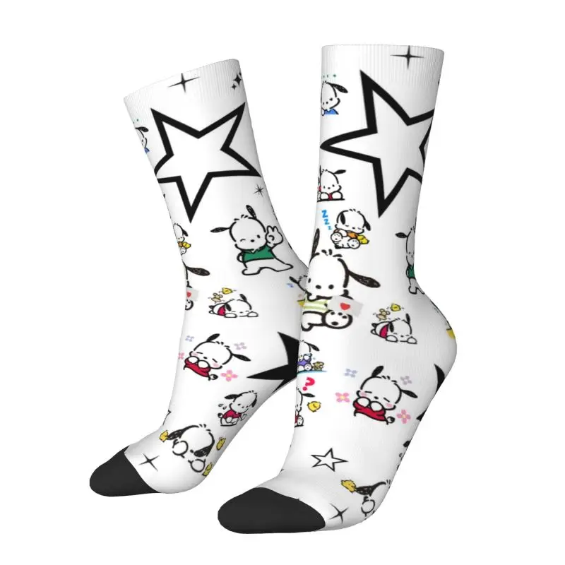 Custom Cool Pochacco Cute Cartoon Socks Women Men Warm 3D Printing Sports Football Socks