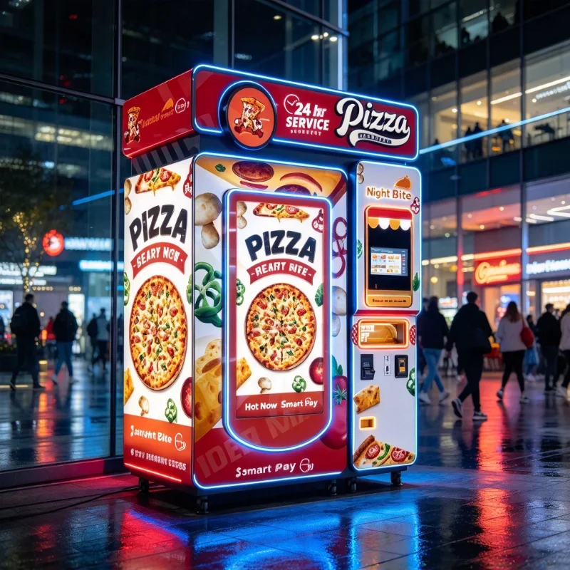 Fully Automatic Coin Operated Pizza Vending Machine Smart Self Service Vendor Parcel Delivery Trading Card Supplier Customized