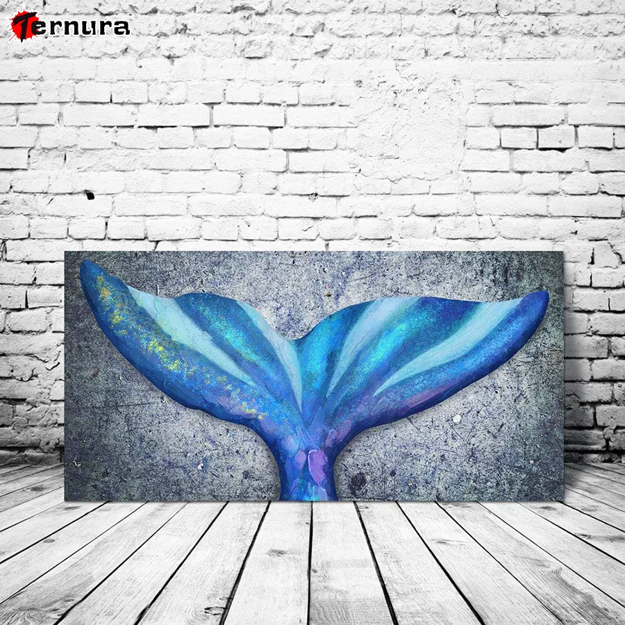 5D DIY Diamond embroidery blue mermaid tail diamond painting Cross Stitch full drill Rhinestone mosaic beauty home decoration