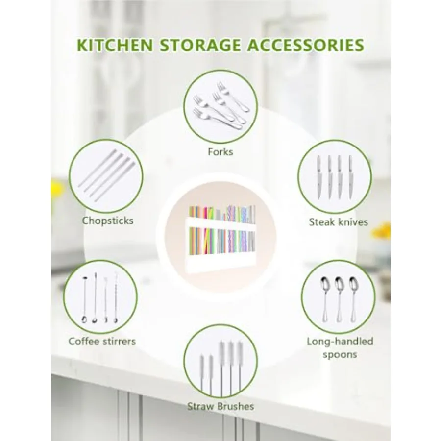 حامل القش لباب الخزانة 2025 رف منظم لاصق مع فواصل قابلة للإزالة لخزانة طاولة المطبخ قابلة لإعادة الاستخدام Stora