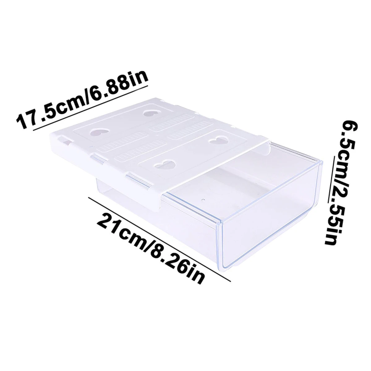 Transparent White Office Desk Drawer Style Storage Box Hidden Miscellaneous File Sorting Box -1PCS