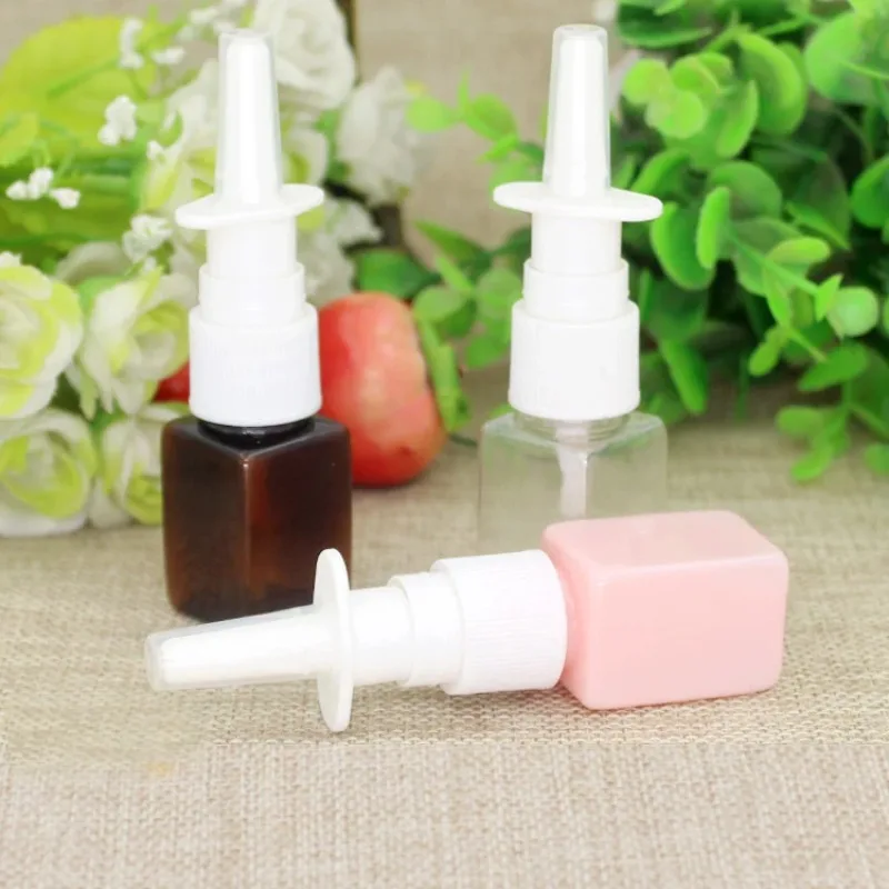 

10/50/100pcs 10ml Pink Square Plastic Mist Nasal Spray Bottle Reusable Liquid Mini Cosmetic Packing Sub Bottling Trial Container