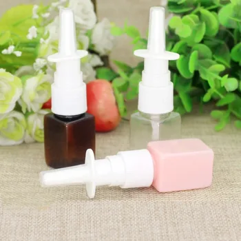 10/50/100pcs 10ml pink square plastic mist nasal spray bottle reusable liquid Mini cosmetic packaging sub-bottling trial container