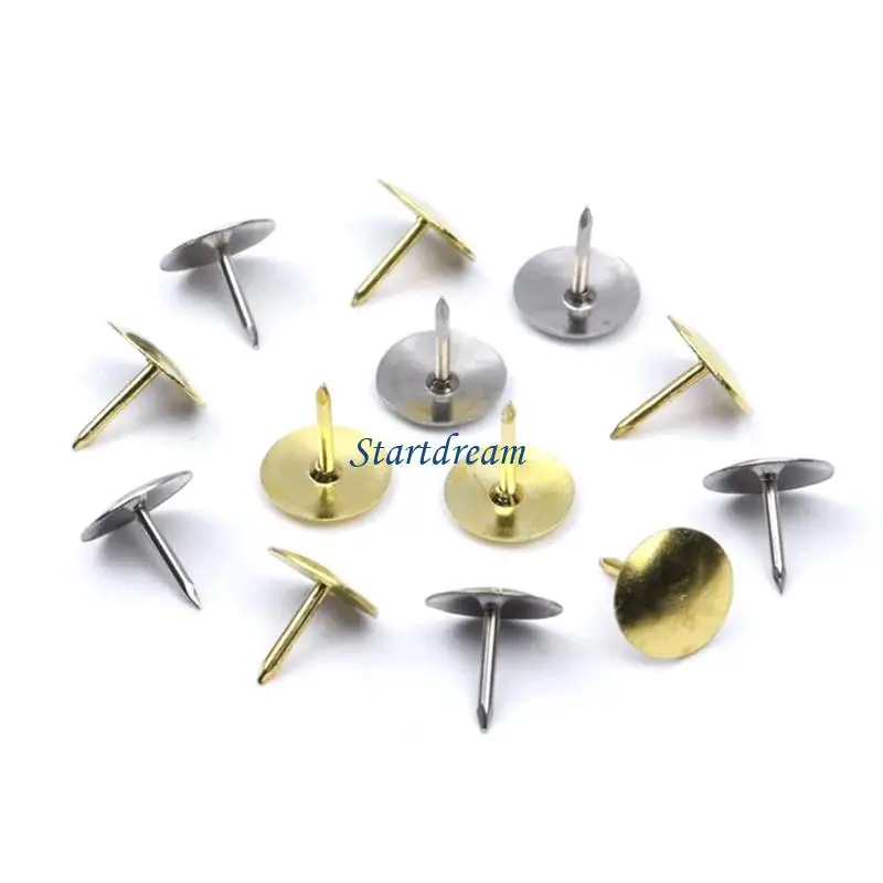 200pcs redondear cabeza plana metal metal níquel chapado en tablero boletín boletín para tablero aviso