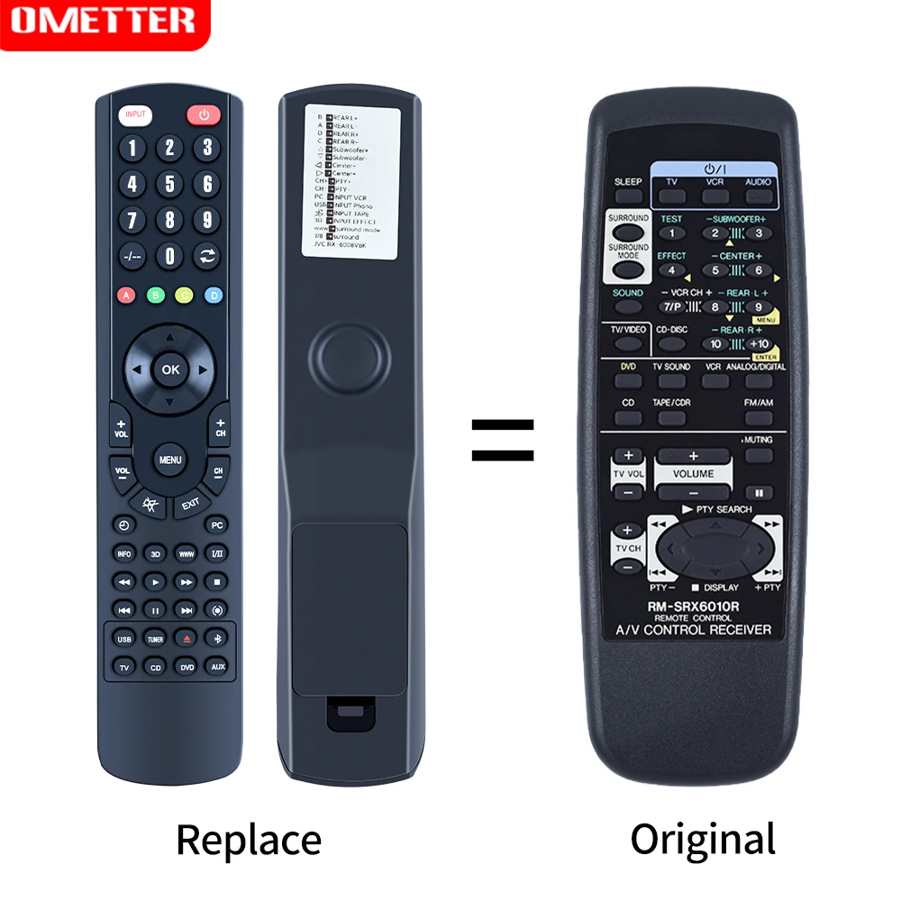 

Replacement Remote Control for JVC RM-SRX6010J RX-6010V RX-6010VBK RX-6010RBK RX-6010RBKB AV A/V Audio/Video Receiver