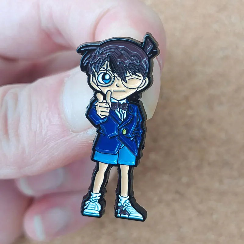 Detective Conan Enamel Pins Cute Hero Boy Badges Lapel pins Brooches Women Men Jewelry Accessories For Gifts