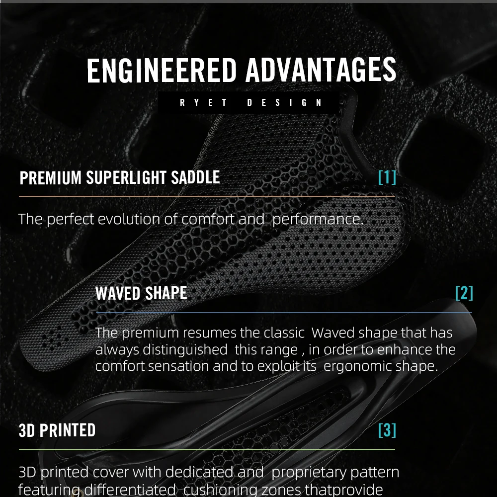 RYET Ultraleichter Carbon 3D-Gedruckter Fahrradsattel 190g/210g 7*9 Fahrrad-Sitzkissen für Rennrad MTB Mountain Gravel Radzubehör – Detail 22