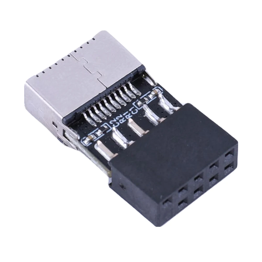 Motherboard USB2.0 9Pin Ke TYPE-E Female Adapter Plug & Play TYPE-C Socket 9-Pin USB 2.0 Extender Card untuk Mac OS/Windows Linux