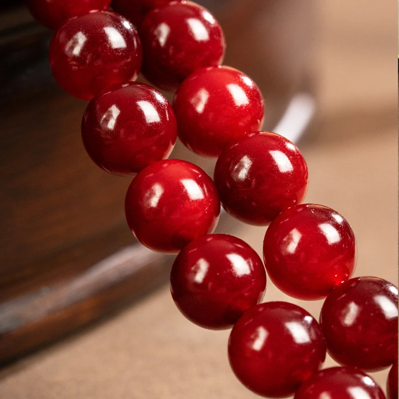 Imperial Blood Dragon Bracelet, Jadeified Pine , Translucent Natural Wood , 108 Beads for Meditation, Unisex