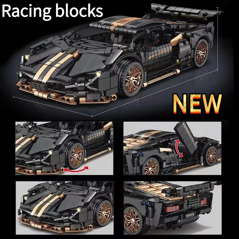 

Building Block Racing Car Car Building Blocks Car and Construction Toy Adult Collectible Cars Set to Build Sports Car Model