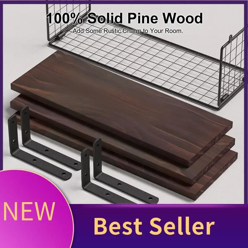 

ABLU-Bathroom Shelves Over Toilet, Floating Bathroom Wall Shelves With Wire Basket, Shelf For Wall Decor Wood Durable
