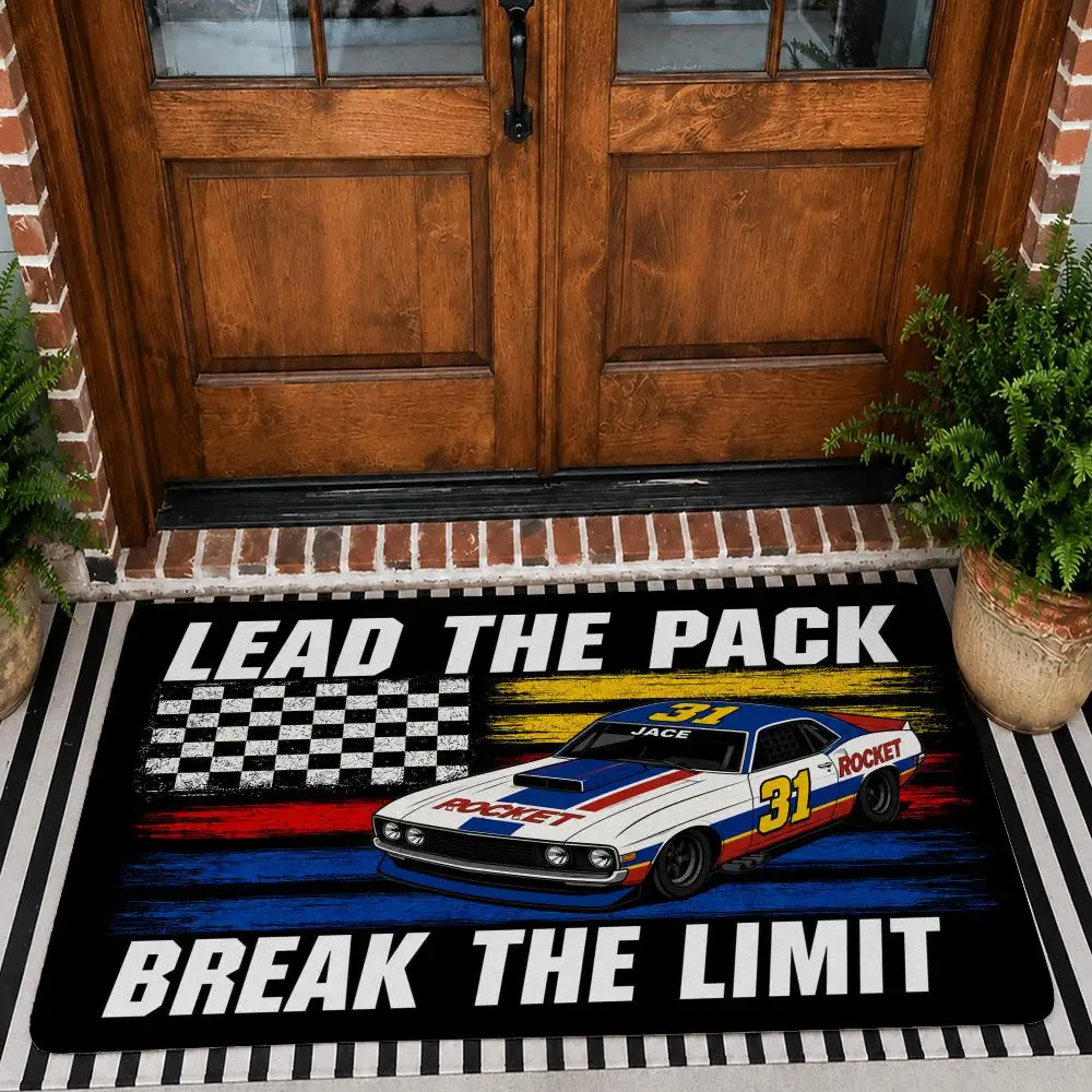 Born To Race Floor Mat Soft Flannel Rug Non Slip Washable Quick Dry Door Mat for Bathroom Kitchen Bedroom Home