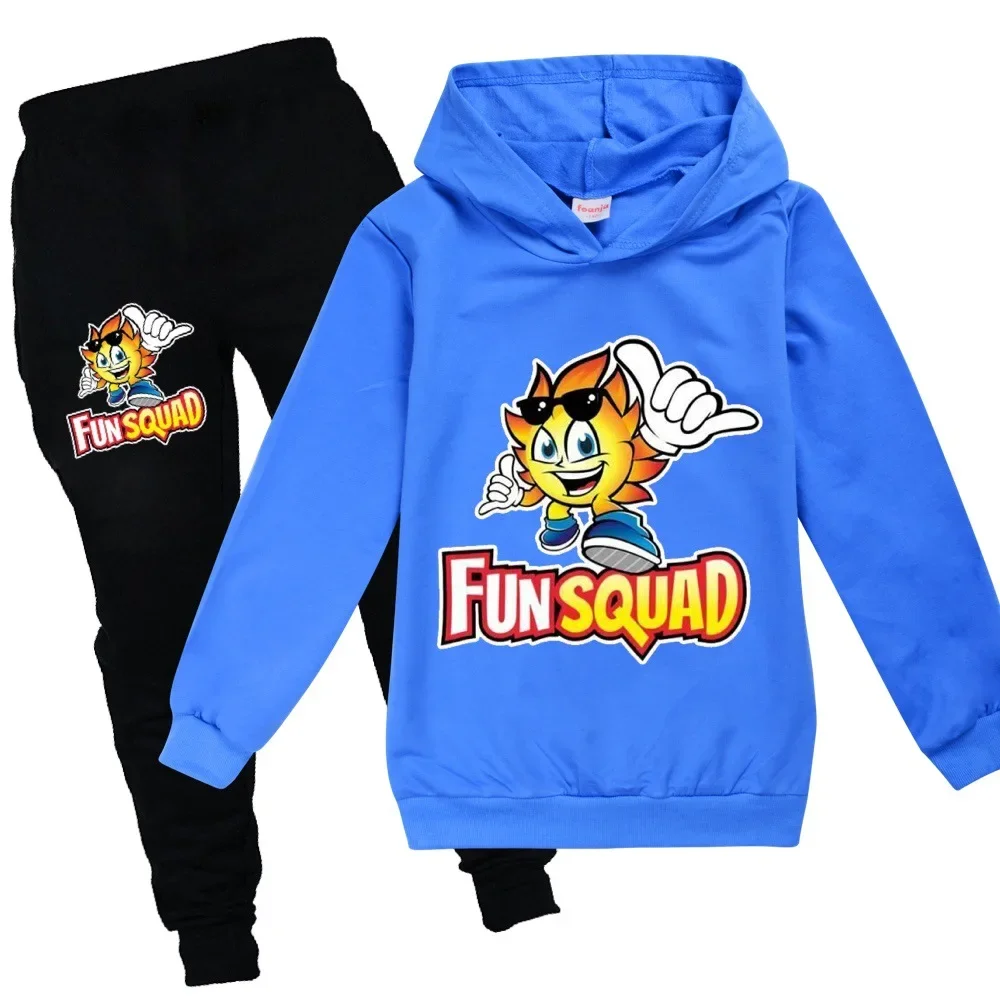 Kids Clothes Cartoon Fun Squad Gaming Boys Fashion Sport Tops Suit Baby Girls Hoodie Pants Set Spring Autumn Children Clothing