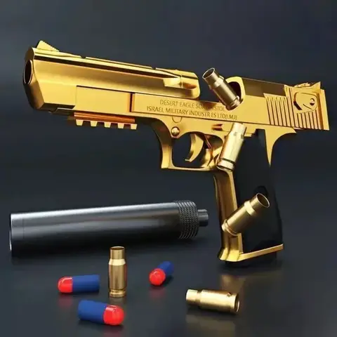 Powerful Desert Eagle Toy Gun Shell EjectionAirsoft Pistol Soft Foam Bullet Outdoor CS Weapon for Boys Girls Shooting Game Gifts