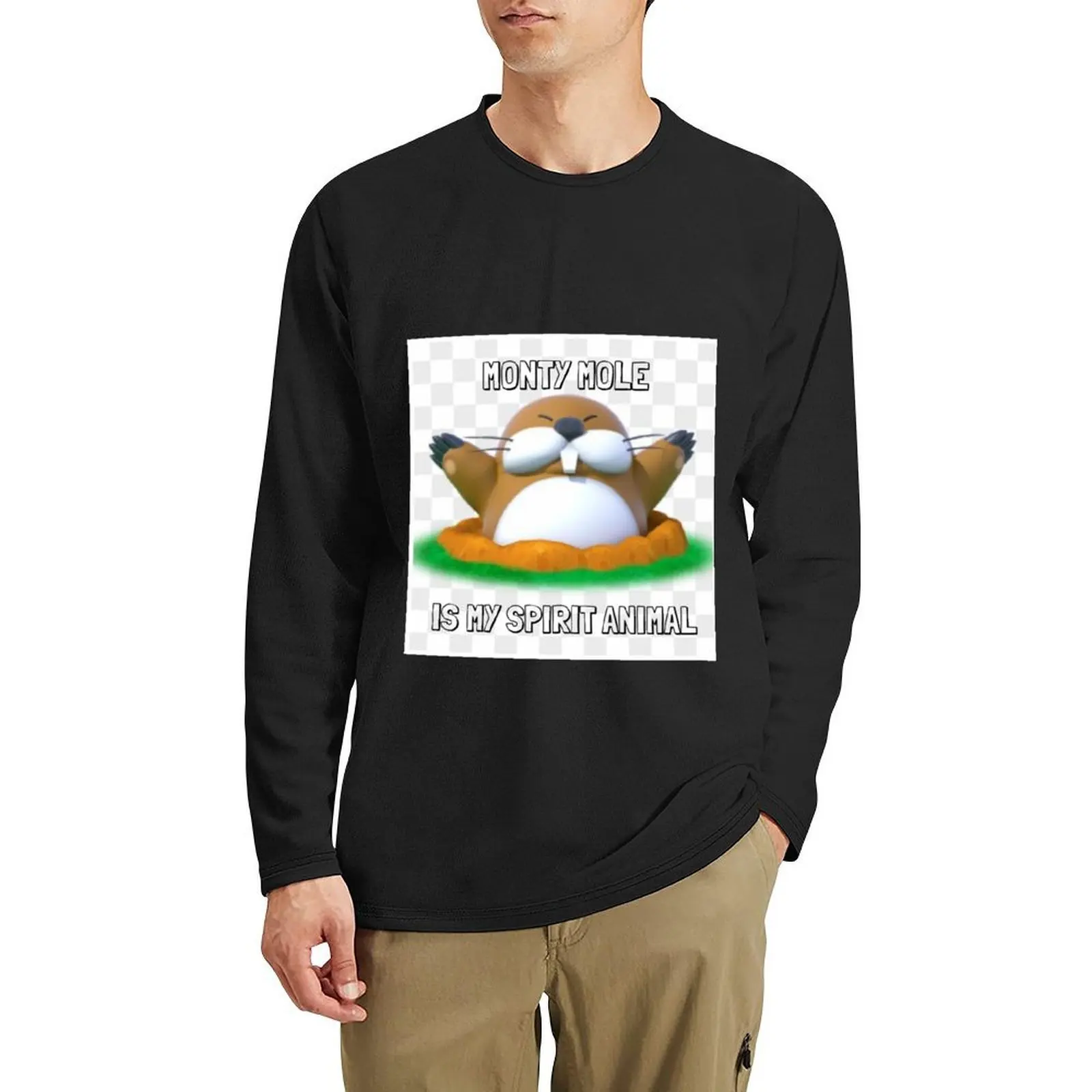 

Monty Mole is my spirit animal Long T-Shirt oversized t shirt sports fan t-shirts tees mens t shirt