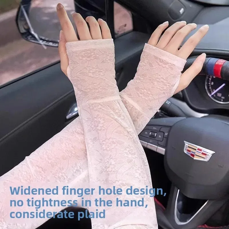 أغطية أكمام فضفاضة خفيفة الوزن قابلة للتنفس للصيف للحماية من الأشعة فوق البنفسجية لركوب الدراجات في الهواء الطلق من الحرير الجليدي والدانتيل الواقي من الشمس للرجال والنساء #4