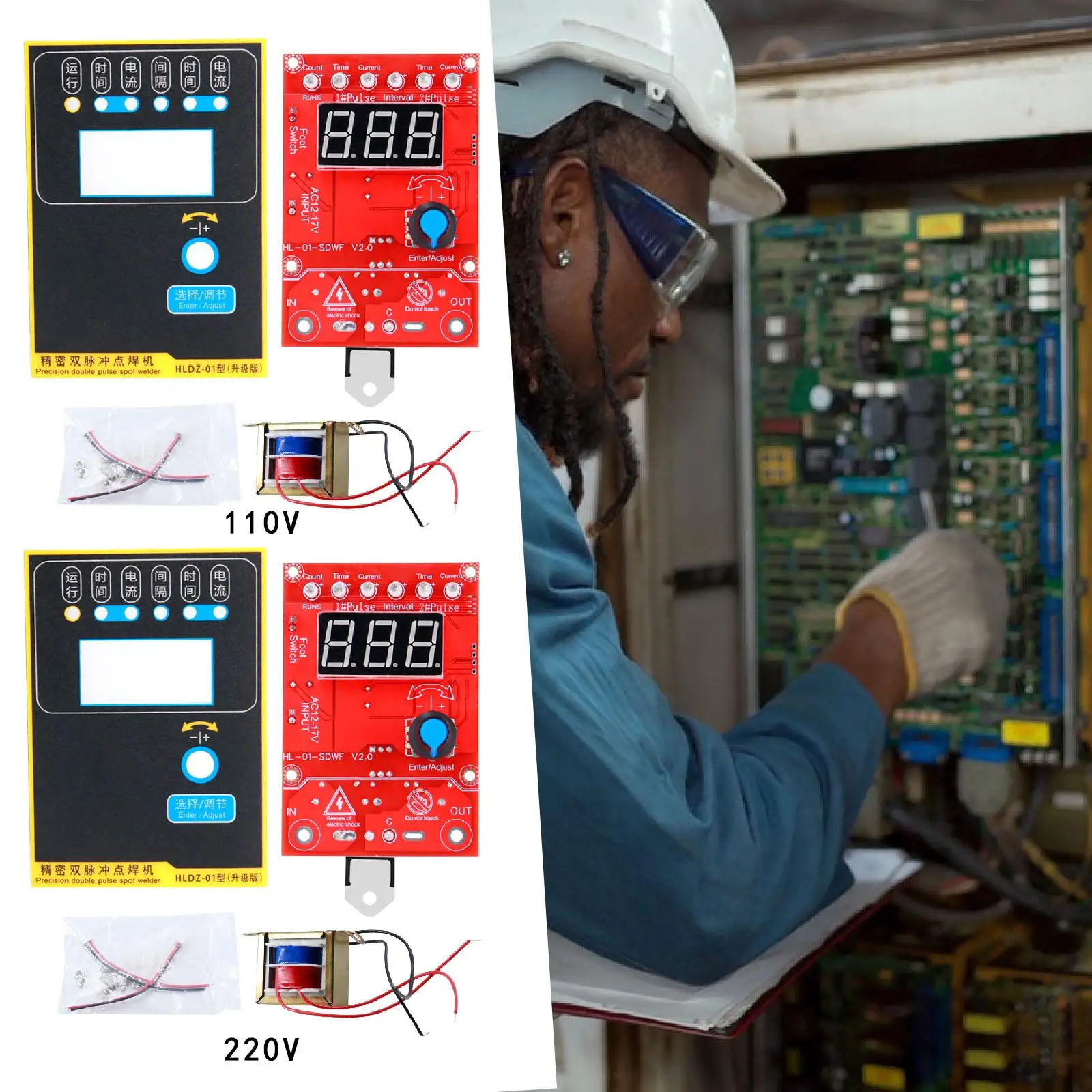 Welder Control Board Replacement Compact Current Controller Digital Display 41A DIY Controller Board for Home Men Women Beginner