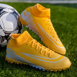 Brand Professional Soccer Boots for Men Women Fashion Yellow Turf Shoes Football Men Breathable Futsal Sneakers Botas De Futbol