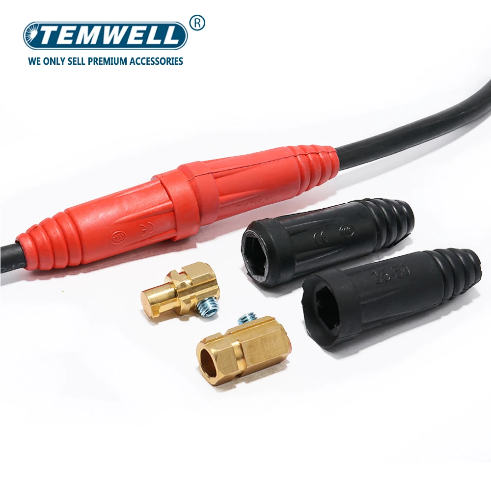 1Pair Tig Mig Rapid Fitting Europe Welding Machine Cable Connector Quick Connector Wonnector Welding Machine Plug DKJ10-25 35-50