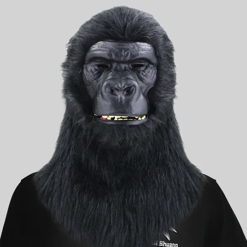 Professional Black Gorillas Full Head Mask Headgear Funny 3D Animal Gorilla Mask Halloween for Party Festival Supplies