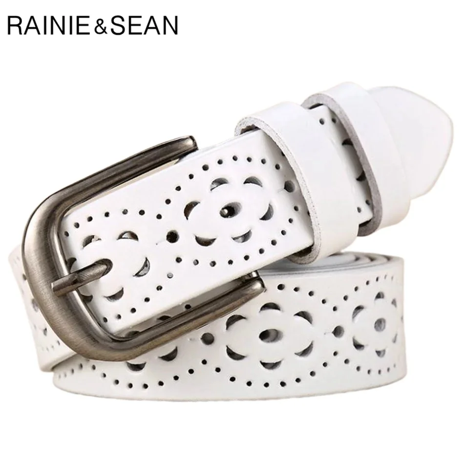 

Белый кожаный ремень, женский ремень из натуральной коровьей кожи, дышащий повседневный ремень из натуральной кожи для брюк с отверстиями, новый дизайн