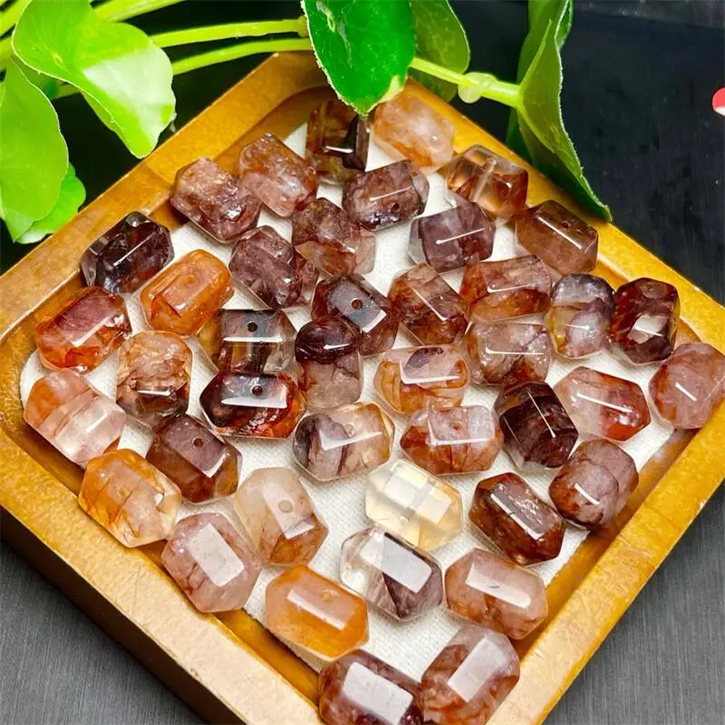 

5 шт. натуральный красный огненный кварц Hematoid двойной точечный кулон исцеление Рейки с отверстием модные украшения для праздничного подарка 10X17 мм