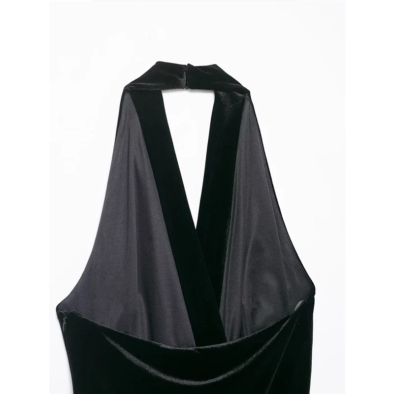 Gaun Wanita Musim Gugur 2025 Mode Baru Slim Kerah V Elegan Mini Pesta Gaun Wanita Musim Gugur Chic Street Gaun Remaja