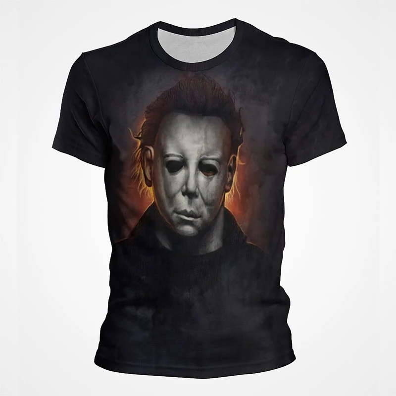 Halloween T-Shirts Horror Movie 3D Print Michael Myers Scary Streetwear Men Women Cool Fashion Oversized T Shirt Kids Tees Tops