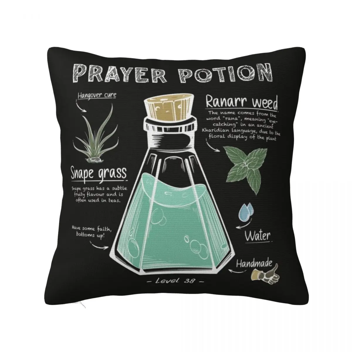 

Prayer Potion Recipe Throw Pillow anime girl Sofa Cushions Rectangular Cushion Cover