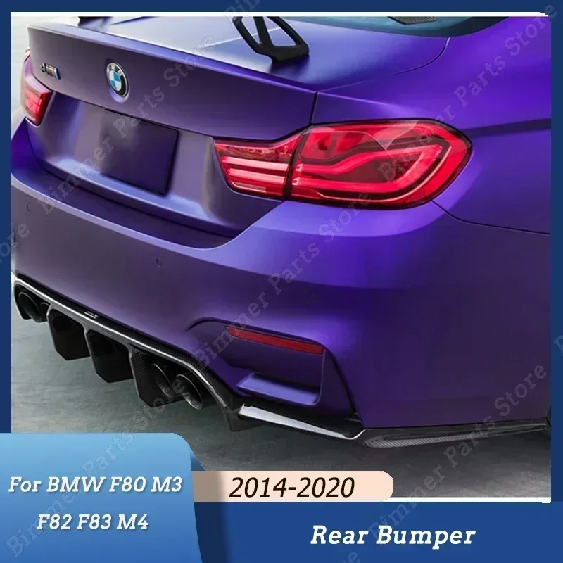 

Car Rear Bumper Diffuser Lip Splitters Spoiler Body Kit Tuning V Style For BMW F80 M3 F82 F83 M4 2014-2019 2020 ABS Gloss Black