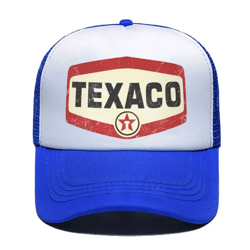 Custom Vintage Texaco Logo Baseball Cap Women Men Adjustable Trucker Hat Summer Sports Hats  Mesh Visor Outdoor Snapback Caps