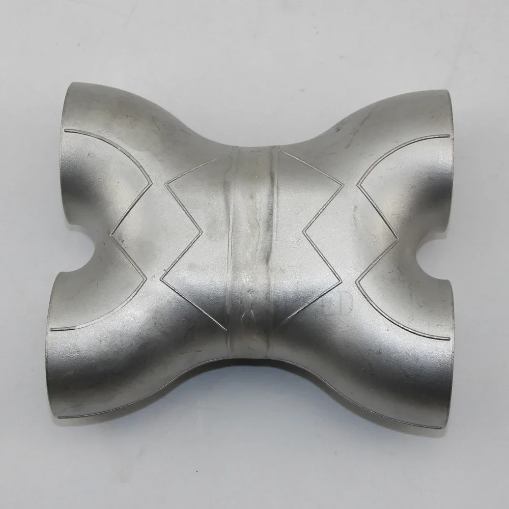 Stainless steel H welded four-way fittings 63mm od reinforced convection straight pipe fittings