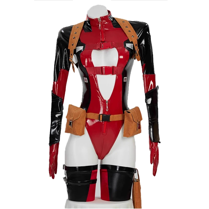 Костюм супергероя для косплея, женский сексуальный кожаный боди с длинными рукавами, носки, шлем, поясная сумка, костюмы, карнавальная праздничная одежда на Хэллоуин Костюм супергероя для косплея, женский сексуальный кожаный боди с длинными рукавами, носки, шлем, поясная сумка, костюмы, карнавальная праздничная одежда на Хэллоуин