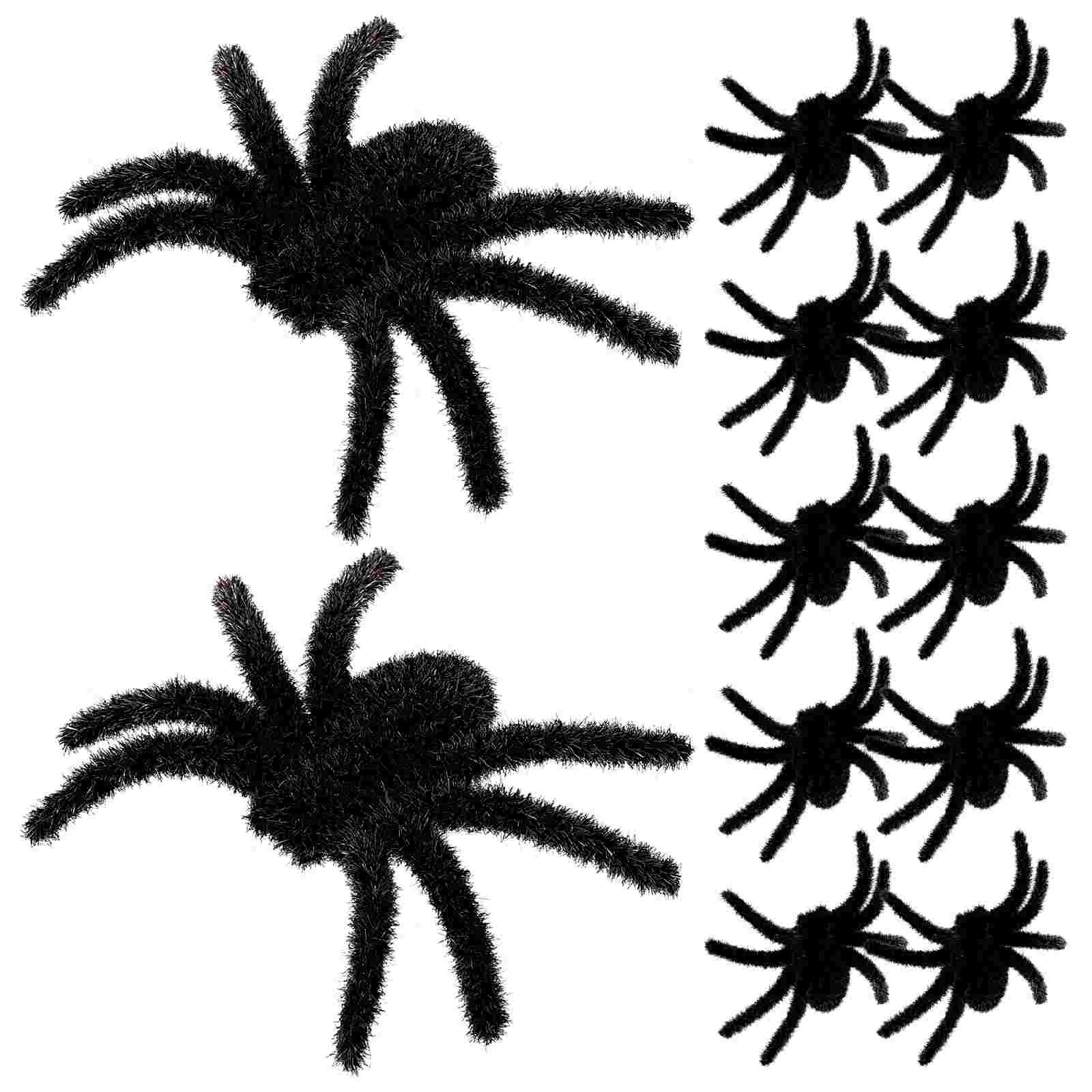 

12 Pcs Giant Spider Props Decor Fake for Halloween Decorations Realistic Toy