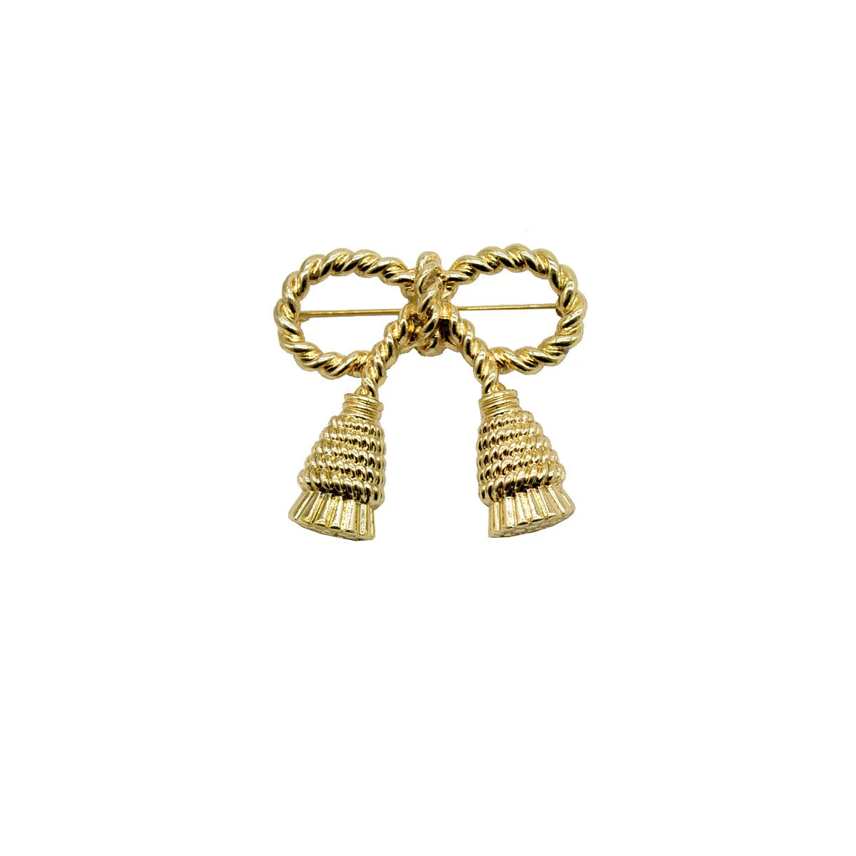 women antique golden twist brooch small bow pin accessories jewelry