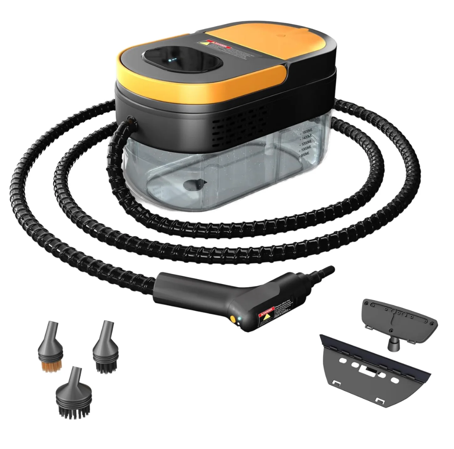 2500W Professional Multi-Purpose Electric Handheld Steam Cleaner 3 Bar High Pressure 1.5-1.9L Water Tank for Carpet Sofa Car