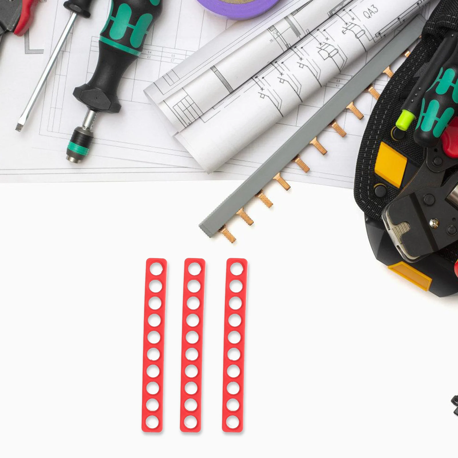 

6pcs Hexagonal Screwdriver Bit Holder Plastic 10 Holes Storage Case for Drill Bits Router Bits Organizer Tool Box