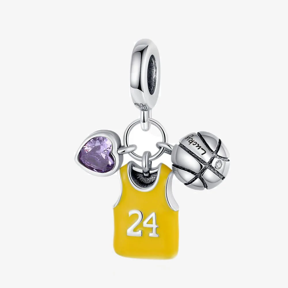 925 Sterling Silver Charms Basketball clothes Beads Fit Original Pandora Bracelet Gift DIY