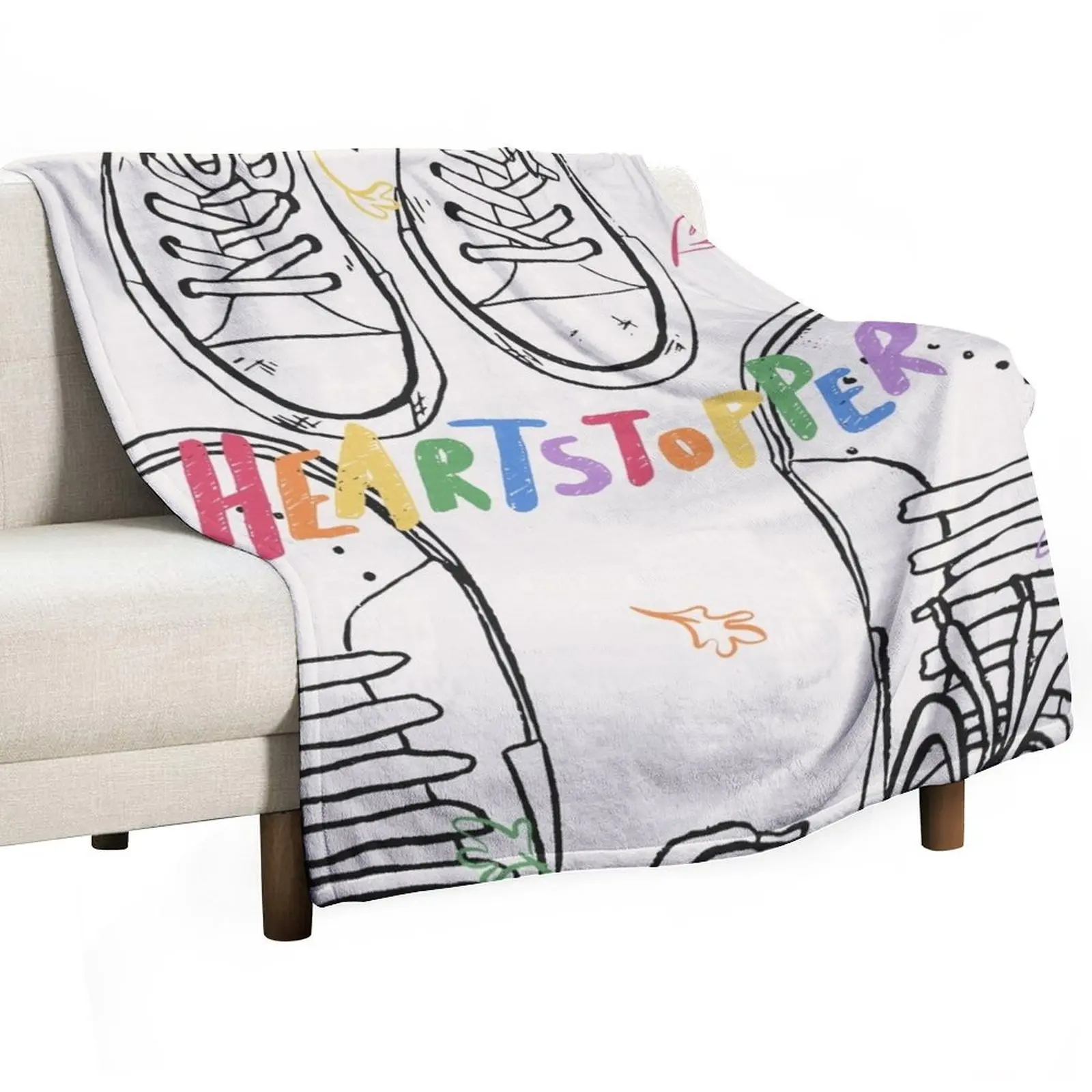 heartstopper, nick and charlie shoes Throw Blanket wednesday Giant Sofa For Decorative Sofa Blankets