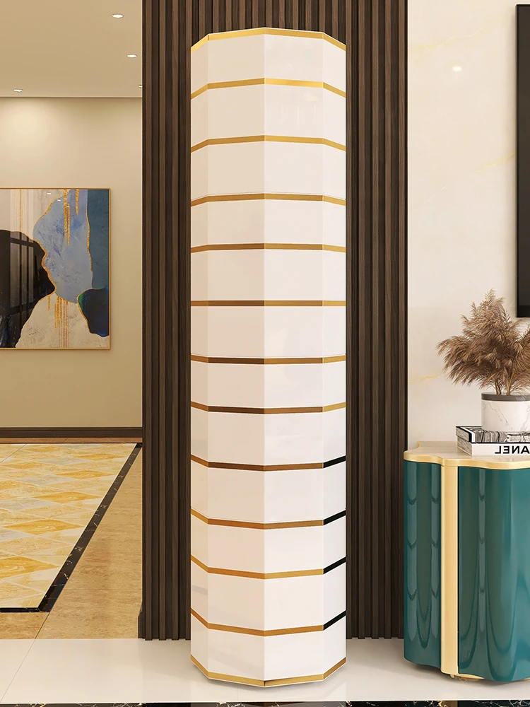 Rotating shoe cabinet, minimalist modern foyer cabinet, saving space, and creative entrance for household use