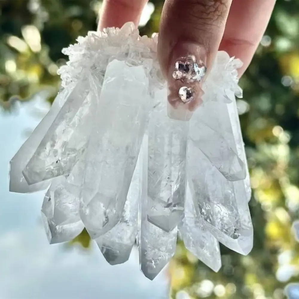 Newly Discovered Natural White Quartz Clusters, Transparent Quartz Ore Clusters, Mineral Spiritual Healing