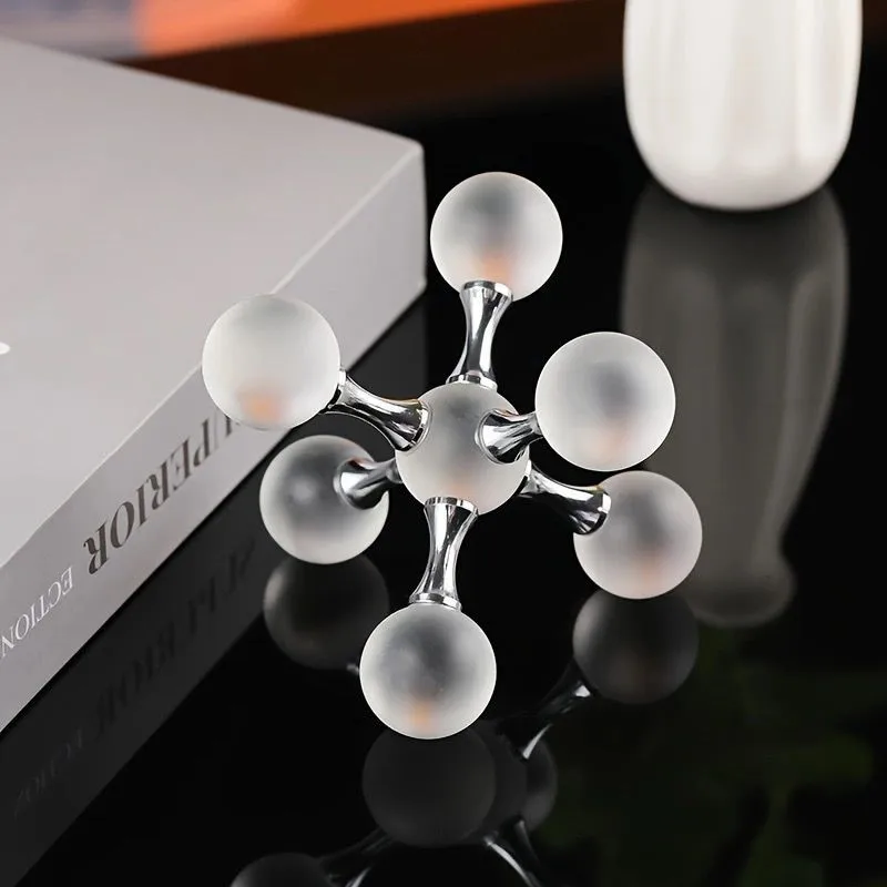 

2026 Modern Simple Metal Crystal Ball Ornament Home Living Room Entrance TV Cabinet Desktop Decoration Round Crystal Ball LI722