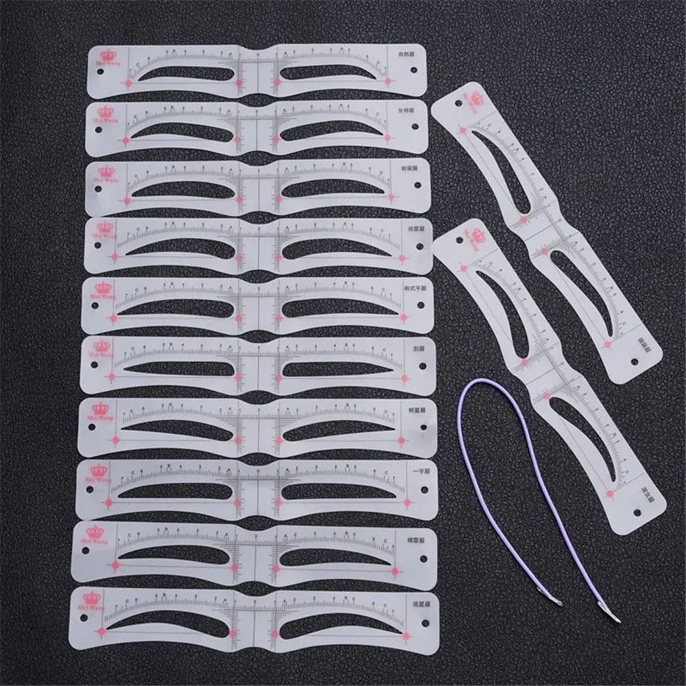 3-24pcs Reusable Eyebrow Stencil Set Eye Brow Drawing Guide Styling Shaping Grooming Template Card Makeup Hairline Brow Stamp