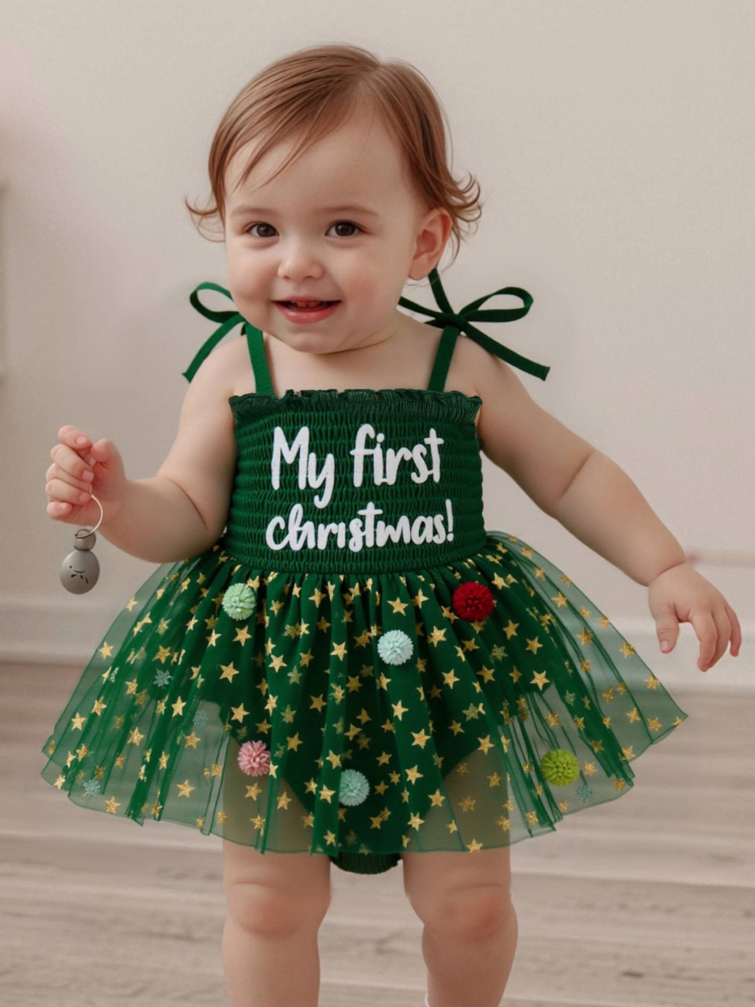 

Toddler Girl Winter Outfit Snowflake Print Long Sleeve Romper Dress Matching Headband 2 Piece Set Christmas Costume