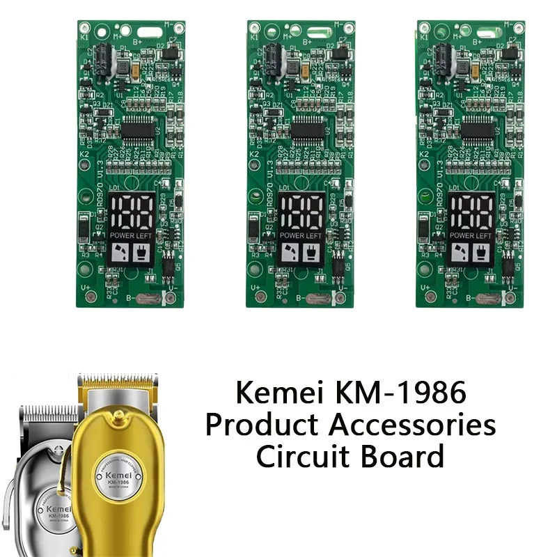 Kemei Máquina De Corte De Cabelo para Homens, Acessórios Profissionais, Limit Comb, Interruptor, Peças Plásticas, Primavera Motherboard, KM-1986