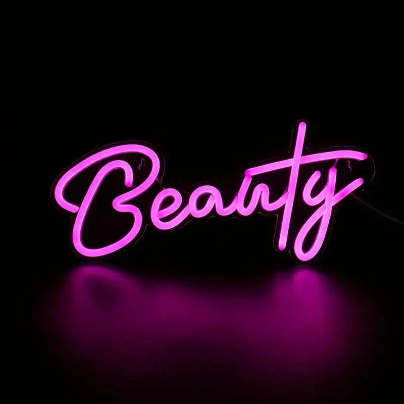 LED Beauty Neon Sign Light Pink Nails Spa Salon Studio Wall Art Decor Sign for Business Stores Logo Barber Shops Office Party